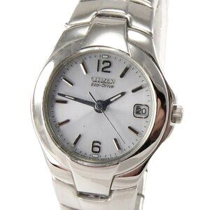 CITIZEN Eco-Drive Ladies Watch Model E010-S001633 Stainless Steel Womens 6 3/4"